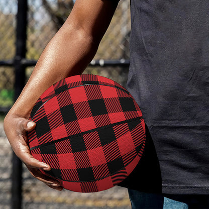 Red And Black Buffalo Check Print Basketball
