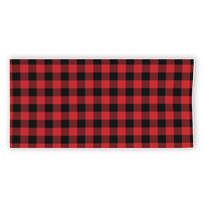 Red And Black Buffalo Check Print Beach Towel