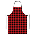Red And Black Buffalo Check Print Bib Apron With Pocket