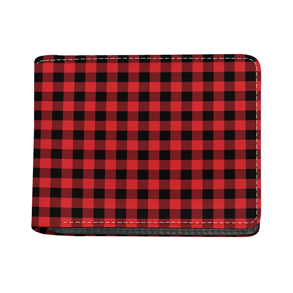 Red And Black Buffalo Check Print Bifold Wallet