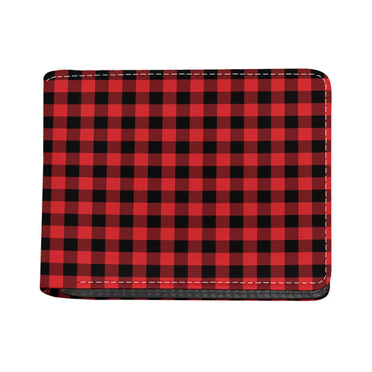 Red And Black Buffalo Check Print Bifold Wallet