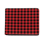 Red And Black Buffalo Check Print Bifold Wallet