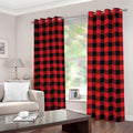 Red And Black Buffalo Check Print Dimout Grommet Curtains