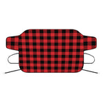 Red And Black Buffalo Check Print Car Windshield Snow Cover