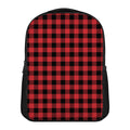 Red And Black Buffalo Check Print Casual Backpack