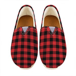Red And Black Buffalo Check Print Casual Shoes