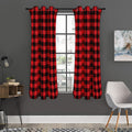 Red And Black Buffalo Check Print Grommet Curtain Panels