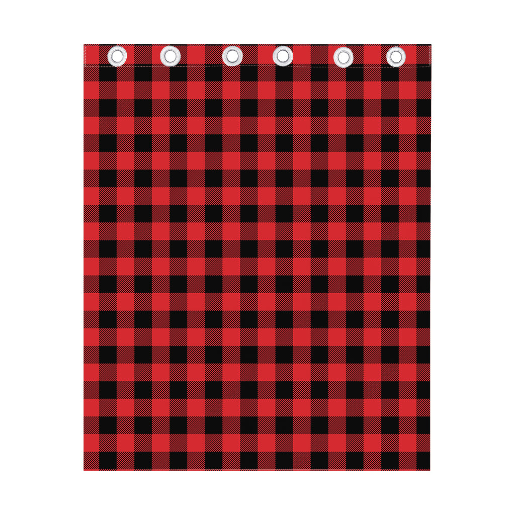Red And Black Buffalo Check Print Curtain