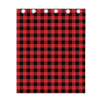 Red And Black Buffalo Check Print Curtain