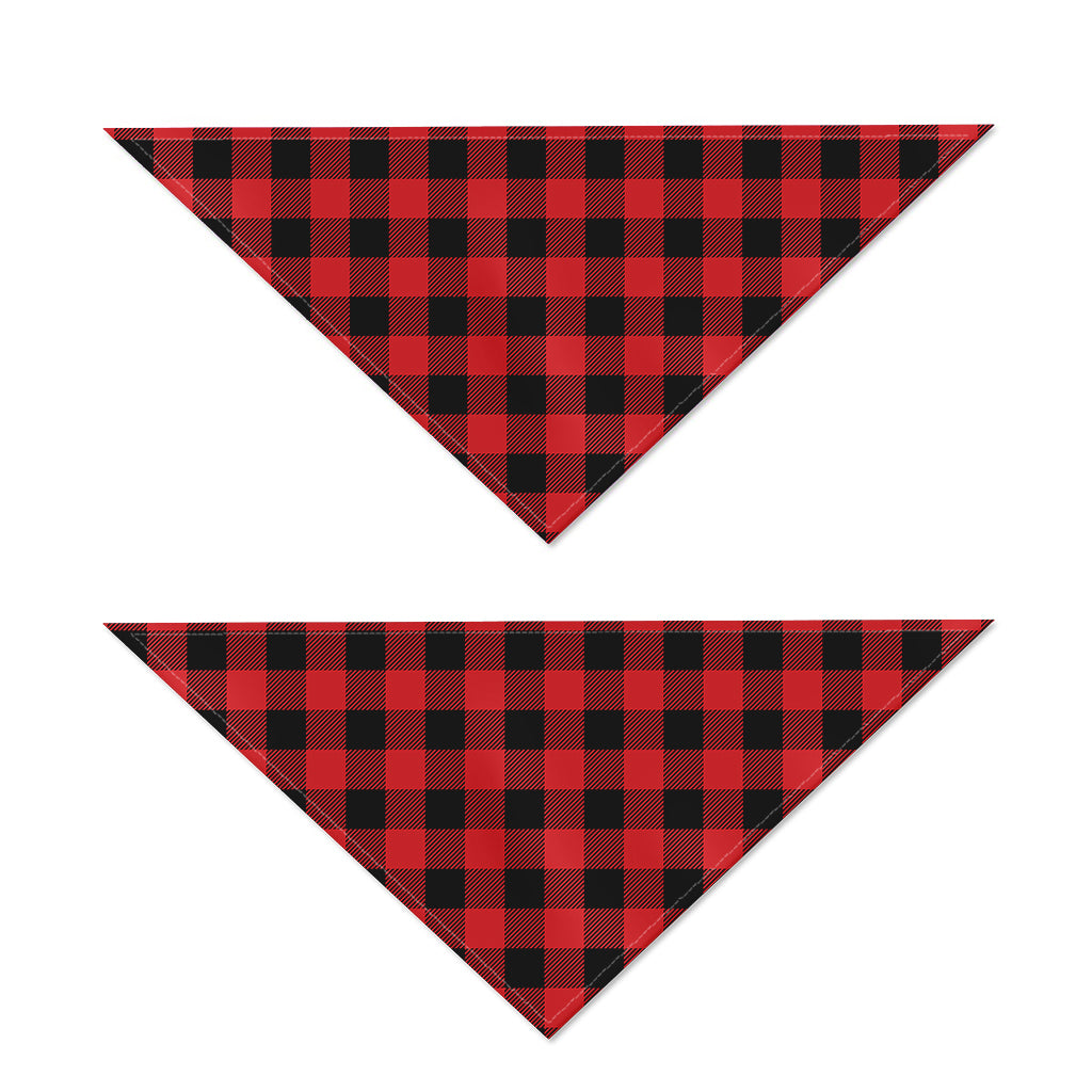 Red And Black Buffalo Check Print Dog Bandana