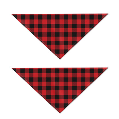 Red And Black Buffalo Check Print Dog Bandana