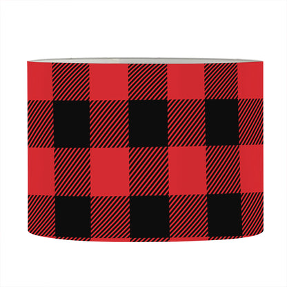 Red And Black Buffalo Check Print Drum Lamp Shade