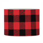 Red And Black Buffalo Check Print Drum Lamp Shade