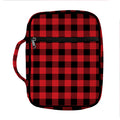 Red And Black Buffalo Check Print Front Pocket Bible Bag