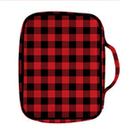 Red And Black Buffalo Check Print Front Pocket Bible Bag