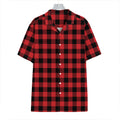 Red And Black Buffalo Check Print Hawaiian Shirt