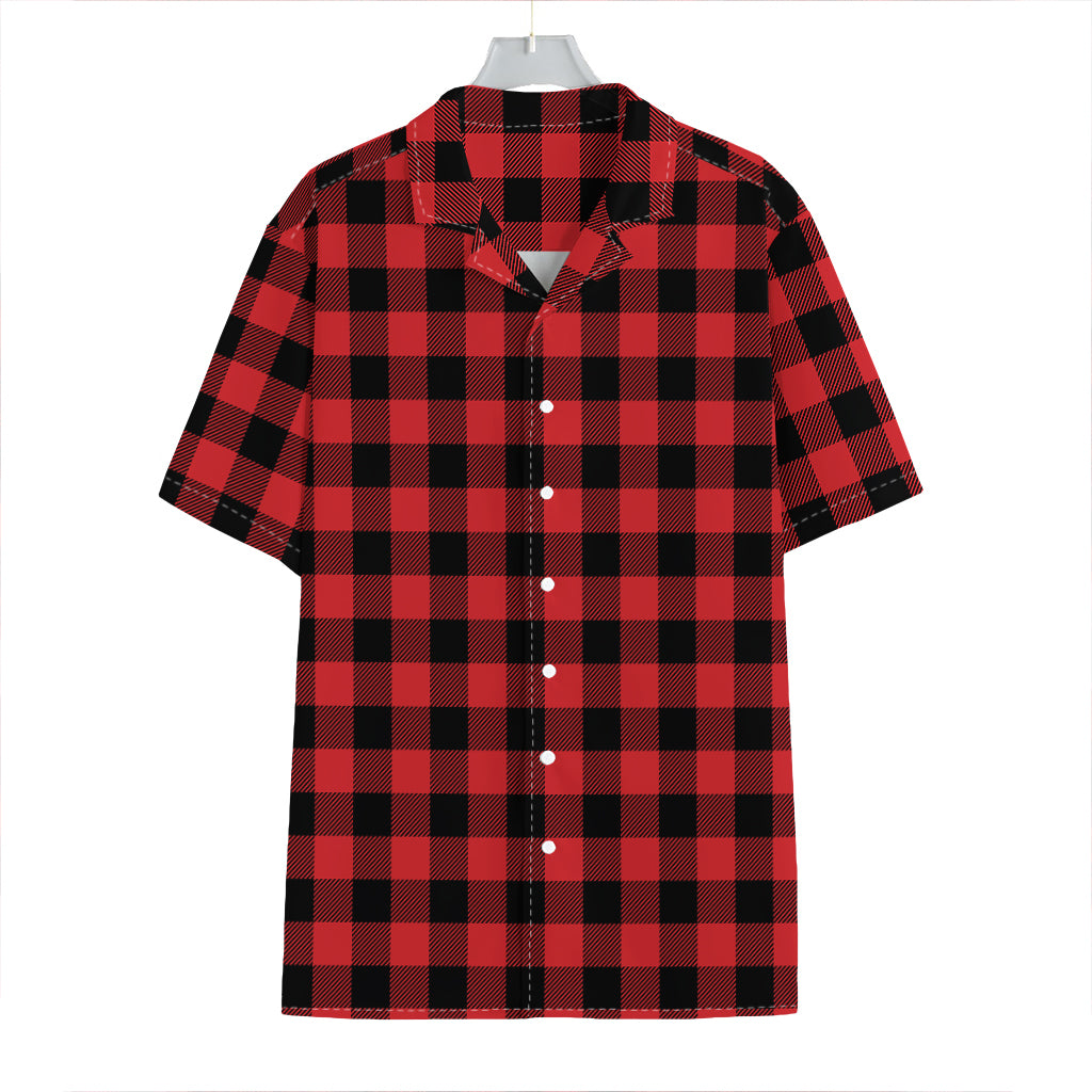 Red And Black Buffalo Check Print Hawaiian Shirt