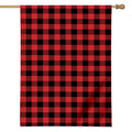 Red And Black Buffalo Check Print House Flag