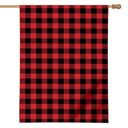 Red And Black Buffalo Check Print House Flag