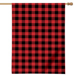 Red And Black Buffalo Check Print House Flag
