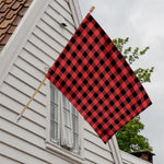 Red And Black Buffalo Check Print House Flag