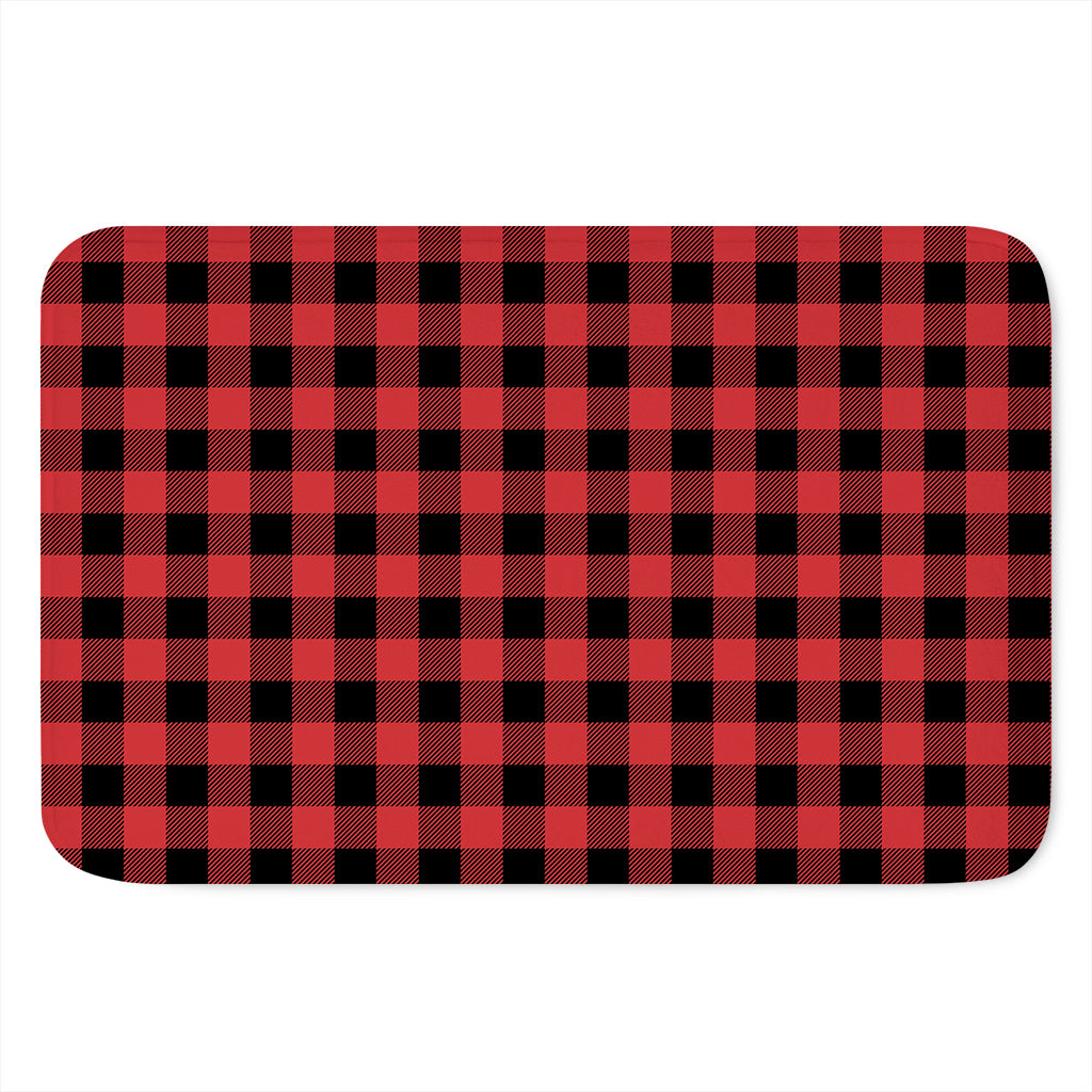 Red And Black Buffalo Check Print Indoor Door Mat