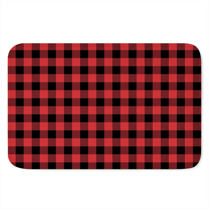 Red And Black Buffalo Check Print Indoor Door Mat