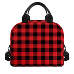 Red And Black Buffalo Check Print Insulated Lunch Bag