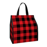 Red And Black Buffalo Check Print Insulated Lunch Tote