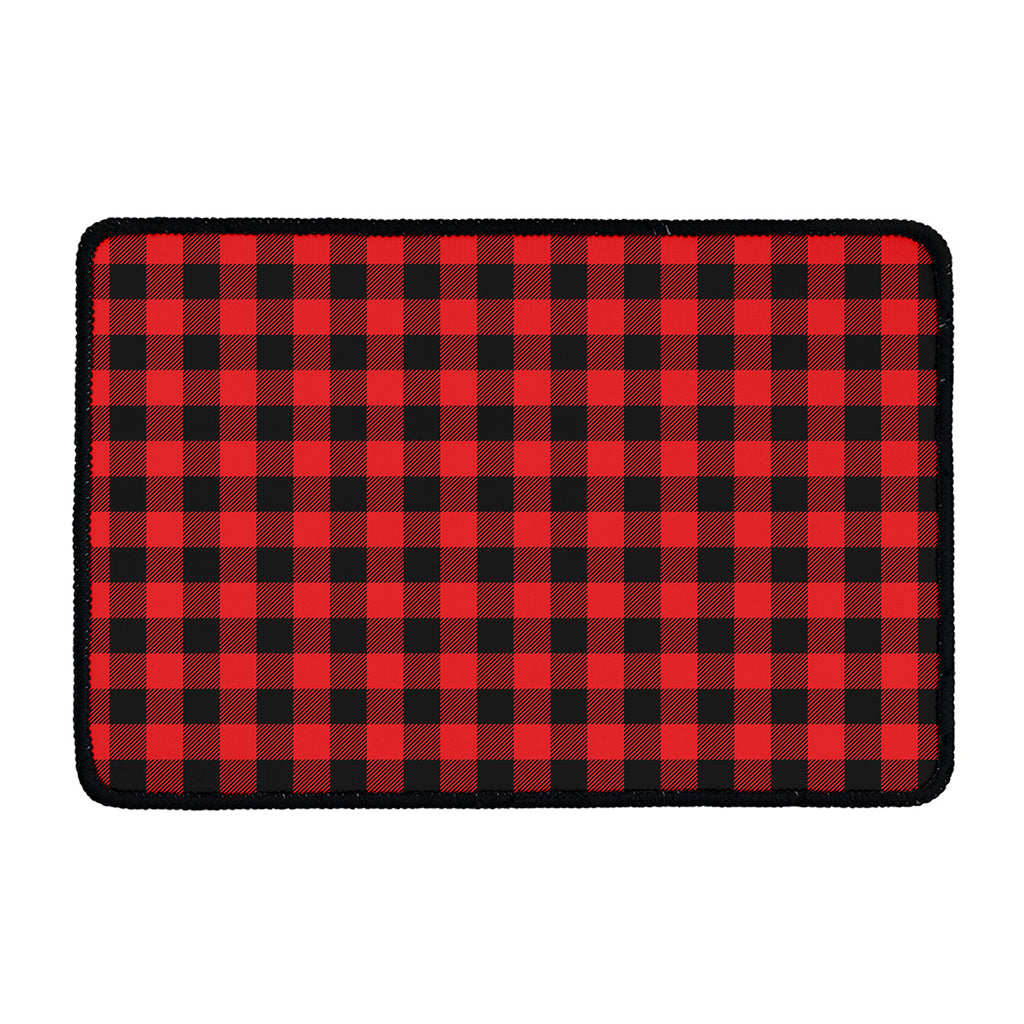 Red And Black Buffalo Check Print Kitchen Mat