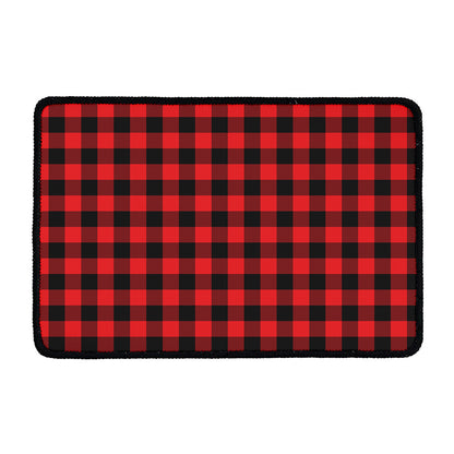 Red And Black Buffalo Check Print Kitchen Mat