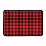 Red And Black Buffalo Check Print Kitchen Mat