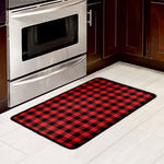 Red And Black Buffalo Check Print Kitchen Mat