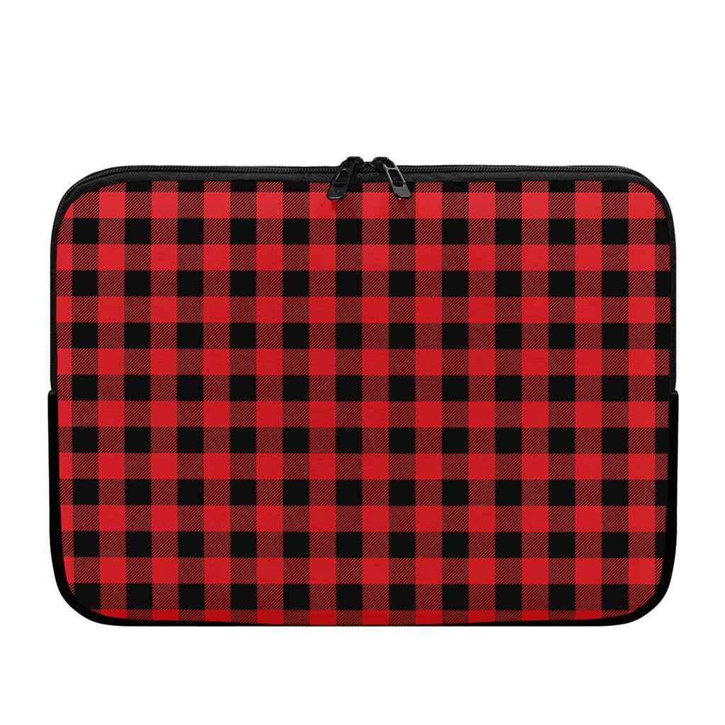 Red And Black Buffalo Check Print Laptop Sleeve