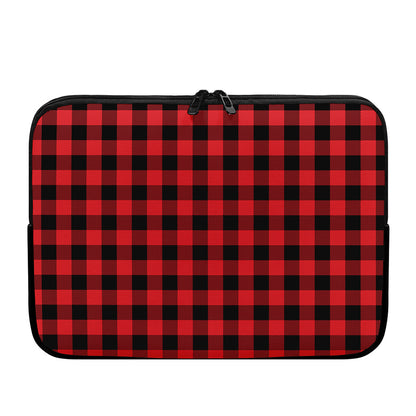 Red And Black Buffalo Check Print Laptop Sleeve