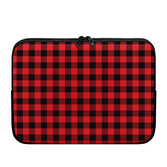 Red And Black Buffalo Check Print Laptop Sleeve