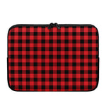 Red And Black Buffalo Check Print Laptop Sleeve