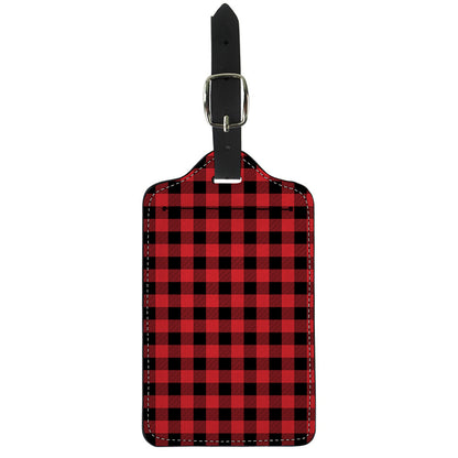 Red And Black Buffalo Check Print Luggage Tag