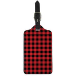Red And Black Buffalo Check Print Luggage Tag
