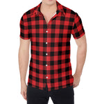 Red And Black Buffalo Check Print Men's Shirt