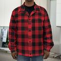 Red And Black Buffalo Check Print Men's Shirt Jacket