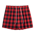 Red And Black Buffalo Check Print Mesh Shorts