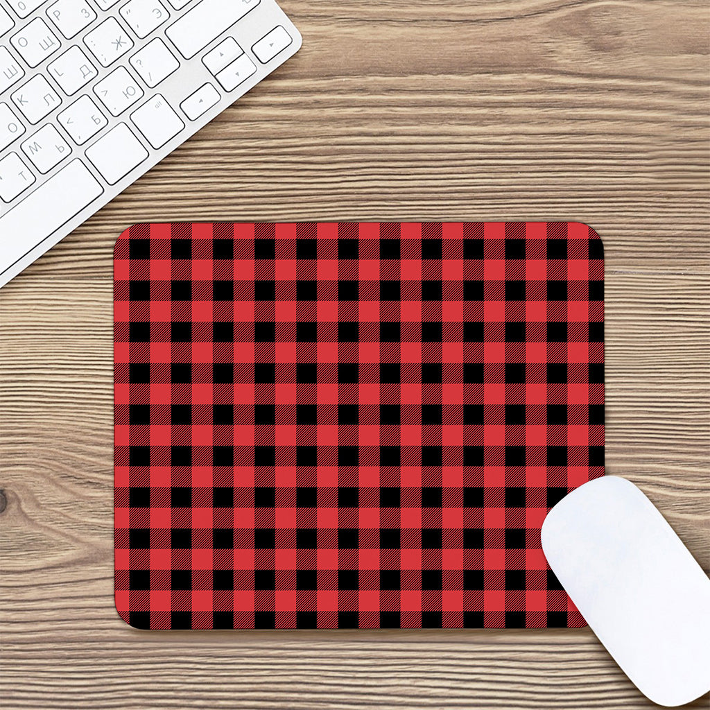 Red And Black Buffalo Check Print Mouse Pad