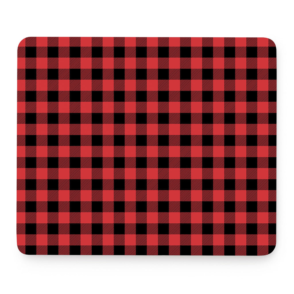 Red And Black Buffalo Check Print Mouse Pad