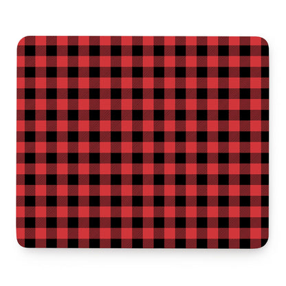 Red And Black Buffalo Check Print Mouse Pad