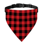 Red And Black Buffalo Check Print Over The Collar Dog Bandana