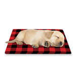 Red And Black Buffalo Check Print Pet Cooling Mat Cover