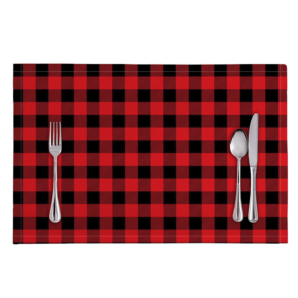Red And Black Buffalo Check Print Placemat