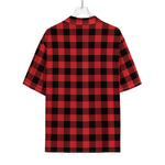 Red And Black Buffalo Check Print Rayon Hawaiian Shirt