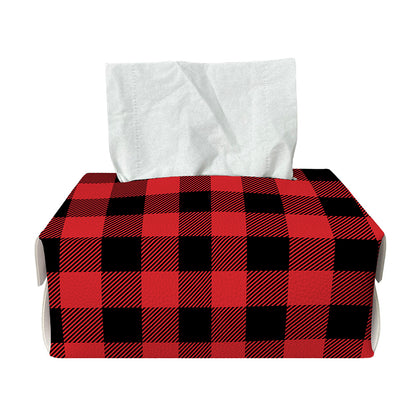Red And Black Buffalo Check Print Rectangle Tissue Box Cover